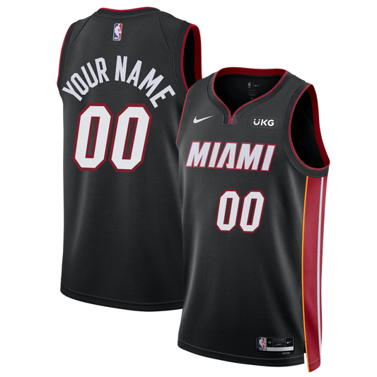 Miami Heat Custom Black Swingman Jersey - Icon Edition